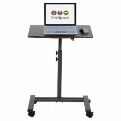 OneSpace 50-JN02 Angle and Height Adjustable Mobile Laptop Computer Desk, Single Surface