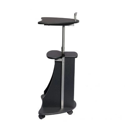 Sit To Stand Rolling Adjustable Height Laptop Cart with Storage Graphite - Techni Mobili 6 Sit To Stand Rolling Adjustable Height Laptop Cart with Storage Graphite - Techni Mobili - Image 4