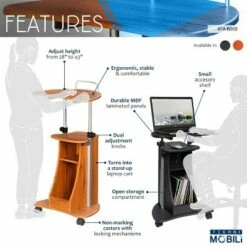 Sit To Stand Rolling Adjustable Height Laptop Cart with Storage Graphite - Techni Mobili 13 Sit To Stand Rolling Adjustable Height Laptop Cart with Storage Graphite - Techni Mobili -Outlet Desks Store unnamed file 8291