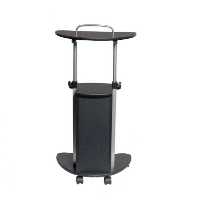 Sit To Stand Rolling Adjustable Height Laptop Cart with Storage Graphite - Techni Mobili 9 Sit To Stand Rolling Adjustable Height Laptop Cart with Storage Graphite - Techni Mobili - Image 7