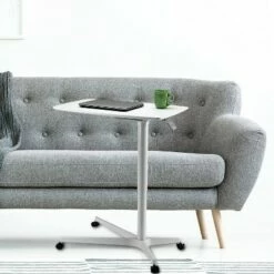 Airlift Overbed Medical Pneumatic Height Adjustable Table White - Seville Classics