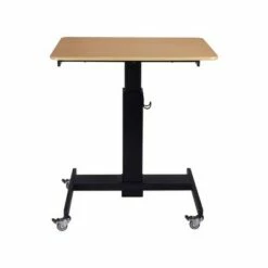 28" Height Adjustable Mobile School Standing Desk Natural - Rocelco