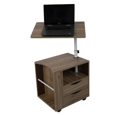 Mind Reader Bedside Workstation Adjustable Desk Nightstand, Wood Finish 4 Mind Reader Bedside Workstation Adjustable Desk Nightstand, Wood Finish - Image 2