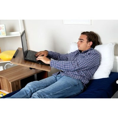 Mind Reader Bedside Workstation Adjustable Desk Nightstand, Wood Finish 7 Mind Reader Bedside Workstation Adjustable Desk Nightstand, Wood Finish - Image 5