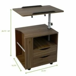 Mind Reader Bedside Workstation Adjustable Desk Nightstand, Wood Finish 17 Mind Reader Bedside Workstation Adjustable Desk Nightstand, Wood Finish -Outlet Desks Store unnamed file 8386