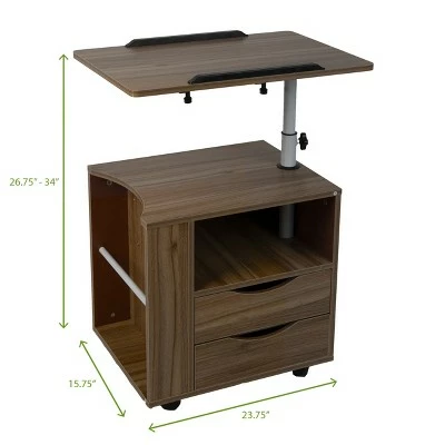Mind Reader Bedside Workstation Adjustable Desk Nightstand, Wood Finish 10 Mind Reader Bedside Workstation Adjustable Desk Nightstand, Wood Finish - Image 8