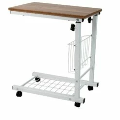 Mind Reader Adjustable Height Laptop Desk, White, Wood