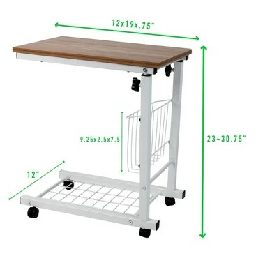 Mind Reader Adjustable Height Laptop Desk, White, Wood 8 Mind Reader Adjustable Height Laptop Desk, White, Wood - Image 6