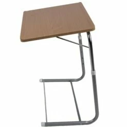 Mind Reader Folding Laptop TV Table Tray with 5 Heights and 3 Angle Adjustments, Brown
