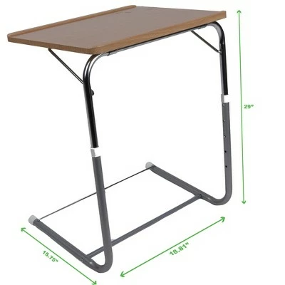 Mind Reader Folding Laptop TV Table Tray with 5 Heights and 3 Angle Adjustments, Brown 5 Mind Reader Folding Laptop TV Table Tray with 5 Heights and 3 Angle Adjustments, Brown - Image 3