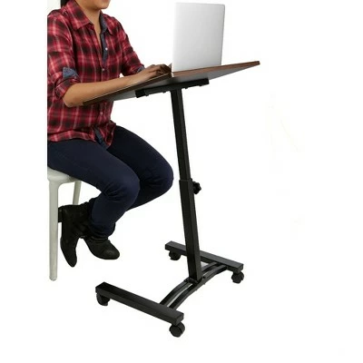 Mind Reader Adjustable Standing and Sitting Laptop Cart, Black 4 Mind Reader Adjustable Standing and Sitting Laptop Cart, Black - Image 2