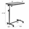 Costway Overbed Rolling Table Over Bed Laptop Tray Tilting Top Gary