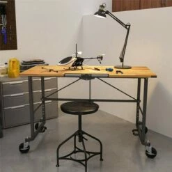 Room & Joy Portable Folding Workbench Hardwood Top Dark Gray - Room & Joy