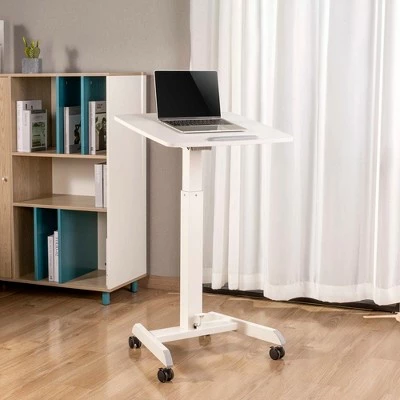 Cruizer 360 Tilting Mobile Podium with Pneumatic Height Adjustments – White – Stand Steady 5 Cruizer 360 Tilting Mobile Podium with Pneumatic Height Adjustments – White – Stand Steady - Image 3