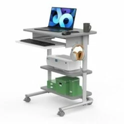 Stand Up Desk Store Adjustable Height Mobile Workstation with Retractable Keyboard Tray (29” Wide) -Outlet Desks Store unnamed file 8540
