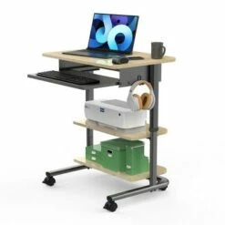 Stand Up Desk Store Adjustable Height Mobile Workstation with Retractable Keyboard Tray (29” Wide) -Outlet Desks Store unnamed file 8543