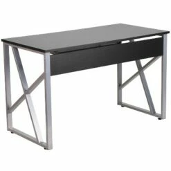 Flash Furniture Black Computer Desk with Pull-Out Keyboard Tray and Cross-Brace Frame -Outlet Desks Store unnamed file 861