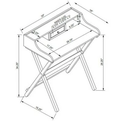 Coy Folding Desk - Linon Natural 11 Coy Folding Desk - Linon Natural - Image 9