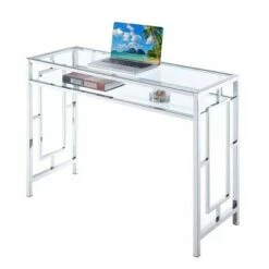 Town Square Chrome Desk with Shelf Chrome - Breighton Home 7 Town Square Chrome Desk with Shelf Chrome - Breighton Home -Outlet Desks Store unnamed file 8742