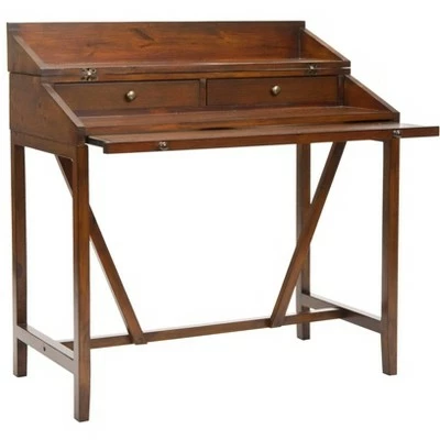 Wyatt Wood Secretary Desk with Drawers - Safavieh Black 7 Wyatt Wood Secretary Desk with Drawers - Safavieh Black - Image 5