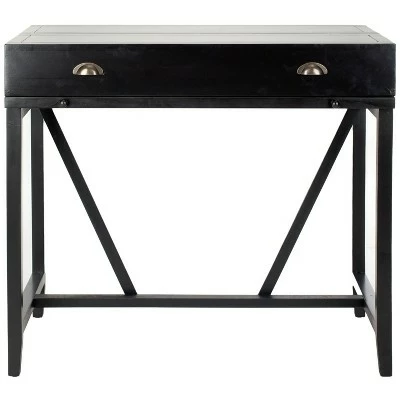 Wyatt Wood Secretary Desk with Drawers - Safavieh Black 10 Wyatt Wood Secretary Desk with Drawers - Safavieh Black - Image 8