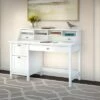 Broadview Computer Desk with 2 Drawer Pedestal and Organizer Pure White - Bush Furniture