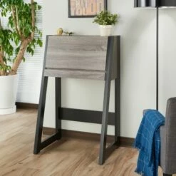 Tella Contemporary Storage Desk Dark Gray - HOMES: Inside + Out -Outlet Desks Store unnamed file 8782