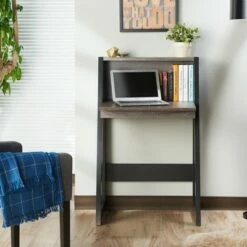 Tella Contemporary Storage Desk Dark Gray - HOMES: Inside + Out -Outlet Desks Store unnamed file 8783