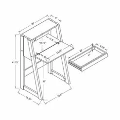 Tella Contemporary Storage Desk Dark Gray - HOMES: Inside + Out -Outlet Desks Store unnamed file 8784