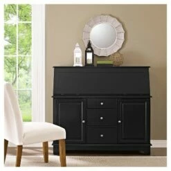 Sullivan Secretary Desk Black - Crosley