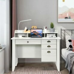 Costway Computer Desk PC Laptop Writing Table Workstation Student Study Furniture White -Outlet Desks Store unnamed file 881