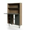 Slim Secretary Desk - Nexera Nutmeg/charcoal Gray -Outlet Desks Store unnamed file 8811