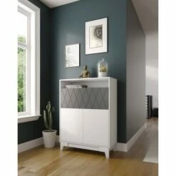 Boss Secretary Desk with Diamond Detailed Pattern - Nexera Nutmeg/white -Outlet Desks Store unnamed file 8834