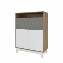 Boss Secretary Desk with Diamond Detailed Pattern - Nexera Nutmeg/white -Outlet Desks Store unnamed file 8837