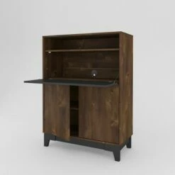 Boss Secretary Desk with Diamond Detailed Pattern - Nexera Black