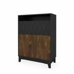 Boss Secretary Desk with Diamond Detailed Pattern - Nexera Black -Outlet Desks Store unnamed file 8846
