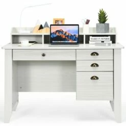 Costway Computer Desk PC Laptop Writing Table Workstation Student Study Furniture White -Outlet Desks Store unnamed file 886