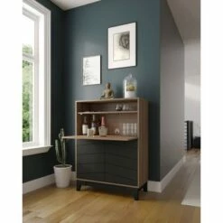 Boss Secretary Desk with Linear Detailed Design - Nexera Nutmeg/black -Outlet Desks Store unnamed file 8877