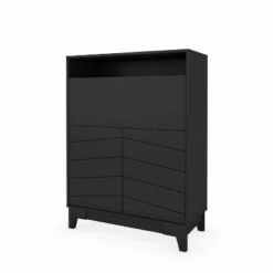 Boss Secretary Desk with Linear Detailed Design - Nexera Nutmeg/black -Outlet Desks Store unnamed file 8884