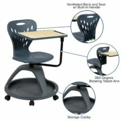 Emma and Oliver Mobile Desk Chair - 360° Tablet Rotation and Storage Cubby -Outlet Desks Store unnamed file 89