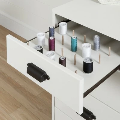 Artwork Sewing Craft Table with Storage - Pure White - South Shore 6 Artwork Sewing Craft Table with Storage - Pure White - South Shore - Image 4