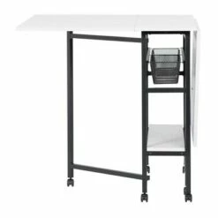 36" Fixed Height Cutting Table with Basket Charcoal/White - Sew Ready -Outlet Desks Store unnamed file 8981