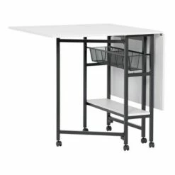 36" Fixed Height Cutting Table with Basket Charcoal/White - Sew Ready -Outlet Desks Store unnamed file 8987
