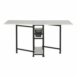 30" Fixed Height Mobile Fabric Cutting Table with Storage Charcoal/White - Sew Ready -Outlet Desks Store unnamed file 8995