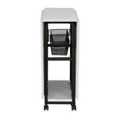 30" Fixed Height Mobile Fabric Cutting Table with Storage Charcoal/White - Sew Ready -Outlet Desks Store unnamed file 8998