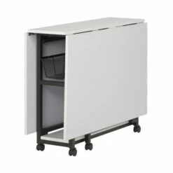 30" Fixed Height Mobile Fabric Cutting Table with Storage Charcoal/White - Sew Ready -Outlet Desks Store unnamed file 8999