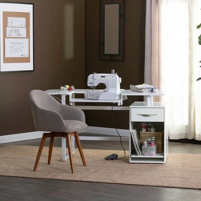 Pro-Line Sewing Table with Side Panel White - Sew Ready 3 Pro-Line Sewing Table with Side Panel White - Sew Ready
