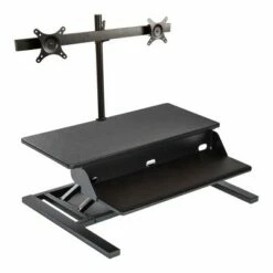 Stand Up Desk Store AirRise Pro 2.0 Two Tier Standing Desk Converter with Dual Monitor Mount