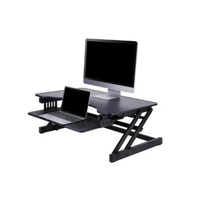 Basic Height Adjustable Sit to Stand Desk Computer Riser - Rocelco Black 5 Basic Height Adjustable Sit to Stand Desk Computer Riser - Rocelco Black - Image 3