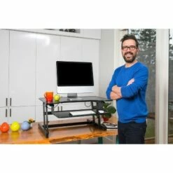 Basic Height Adjustable Sit to Stand Desk Computer Riser - Rocelco Black 15 Basic Height Adjustable Sit to Stand Desk Computer Riser - Rocelco Black -Outlet Desks Store unnamed file 9087